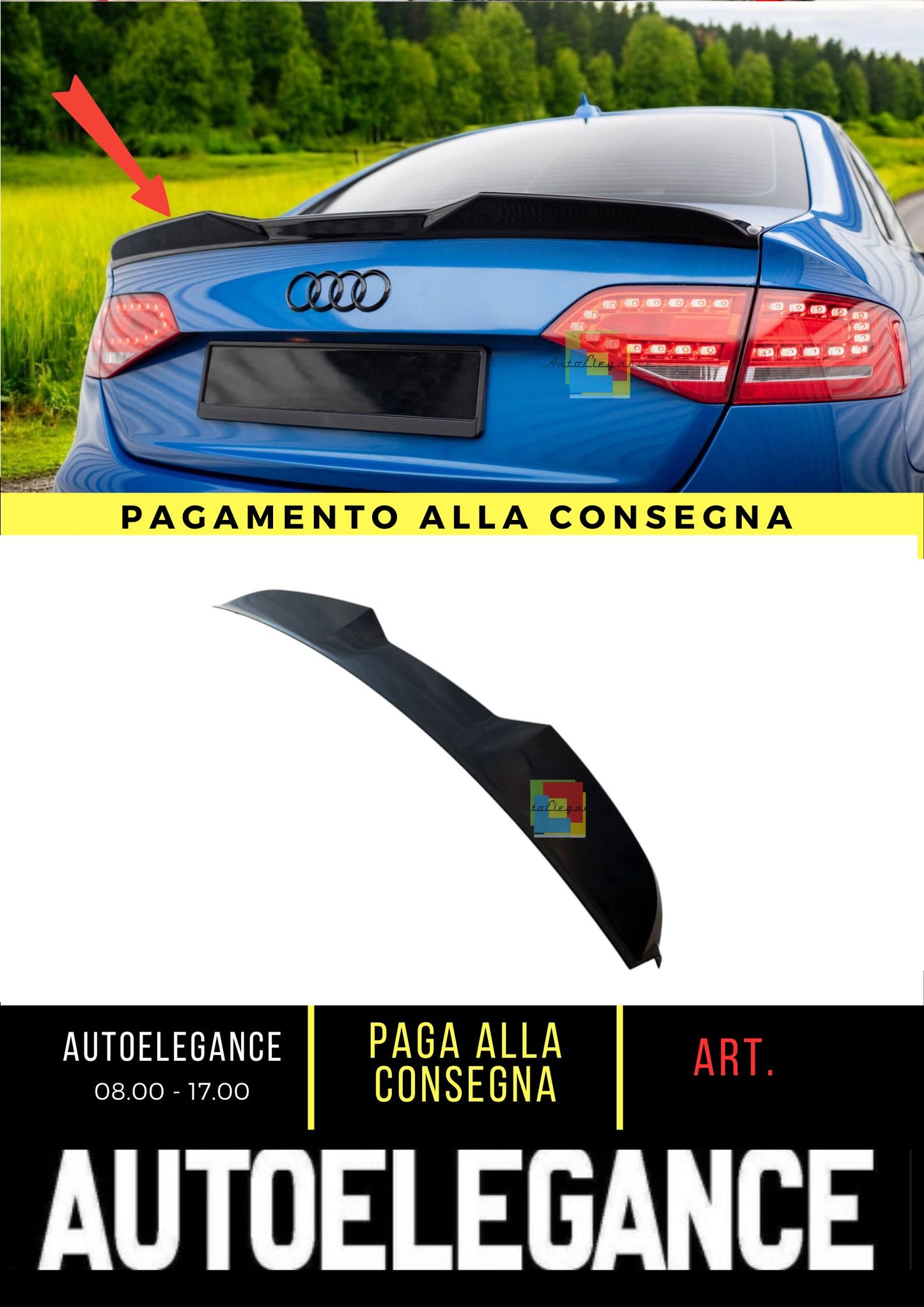 🤩Tappo Spoiler 3D Adatto Per Audi A4 Berlina B8🤩