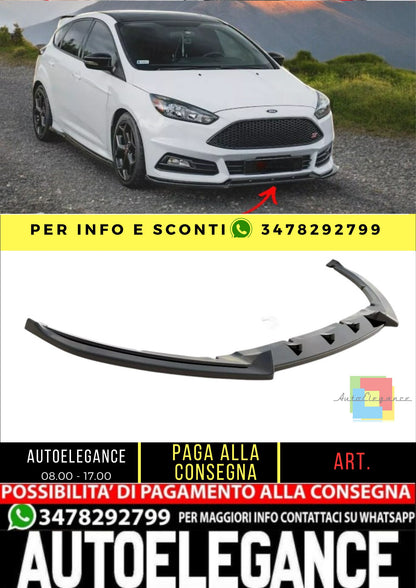 ✨SPLITTER Anteriore V4 design nero lucido per Ford Focus St Mk3 FL 2015-2018✨