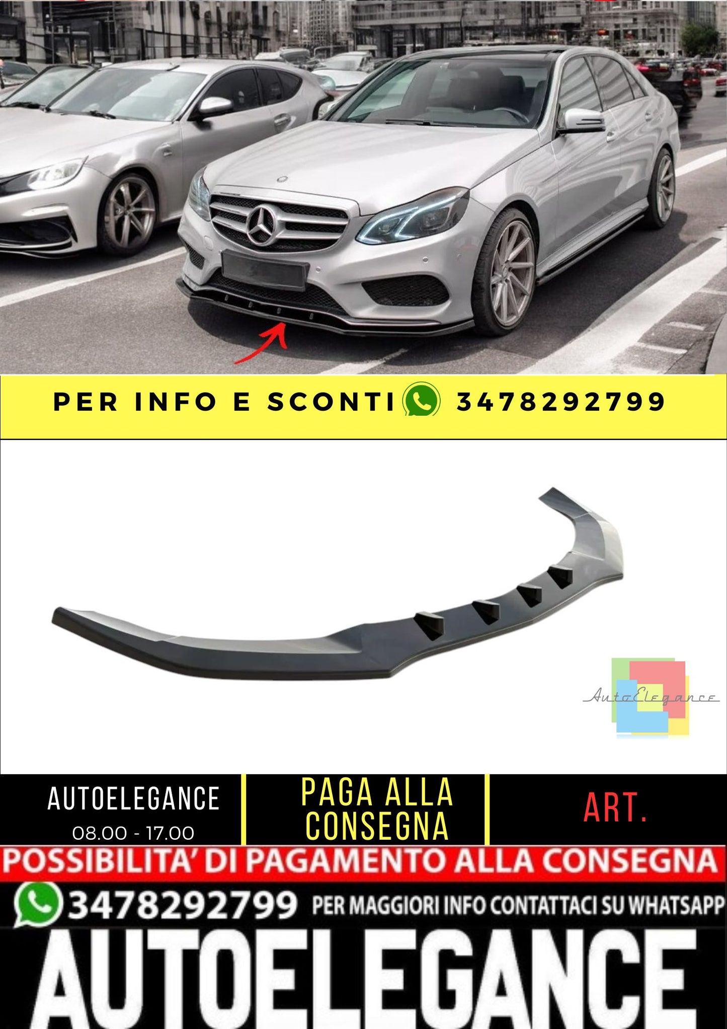 ✨Splitter Anteriore V1 Design per Mercedes E AMG-Line Berlina W212✨