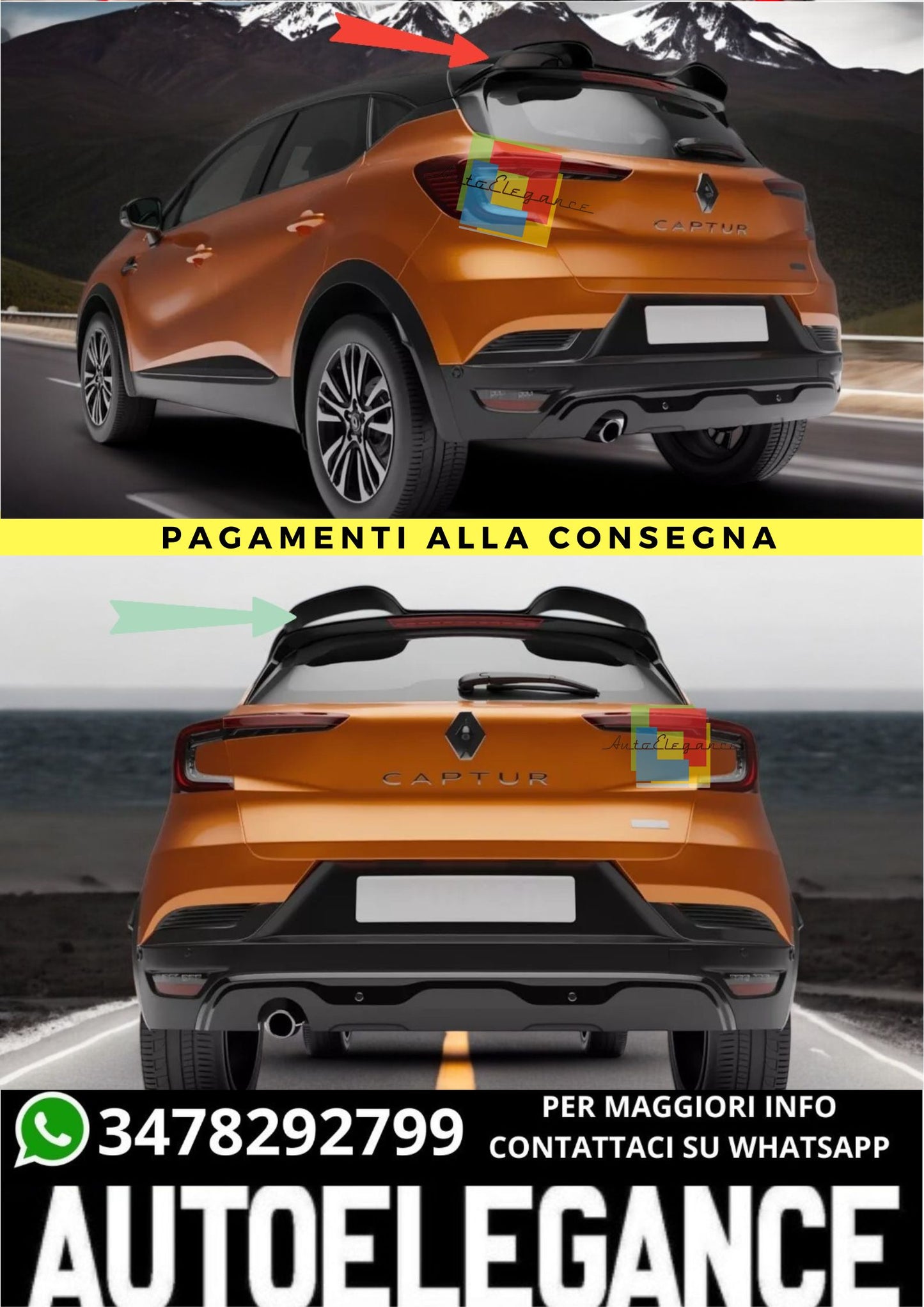 ❤️‍🔥SPOILER ADATTO PER  RENAULT CAPTUR 2 ( dal 2019 ) ❤️‍🔥
