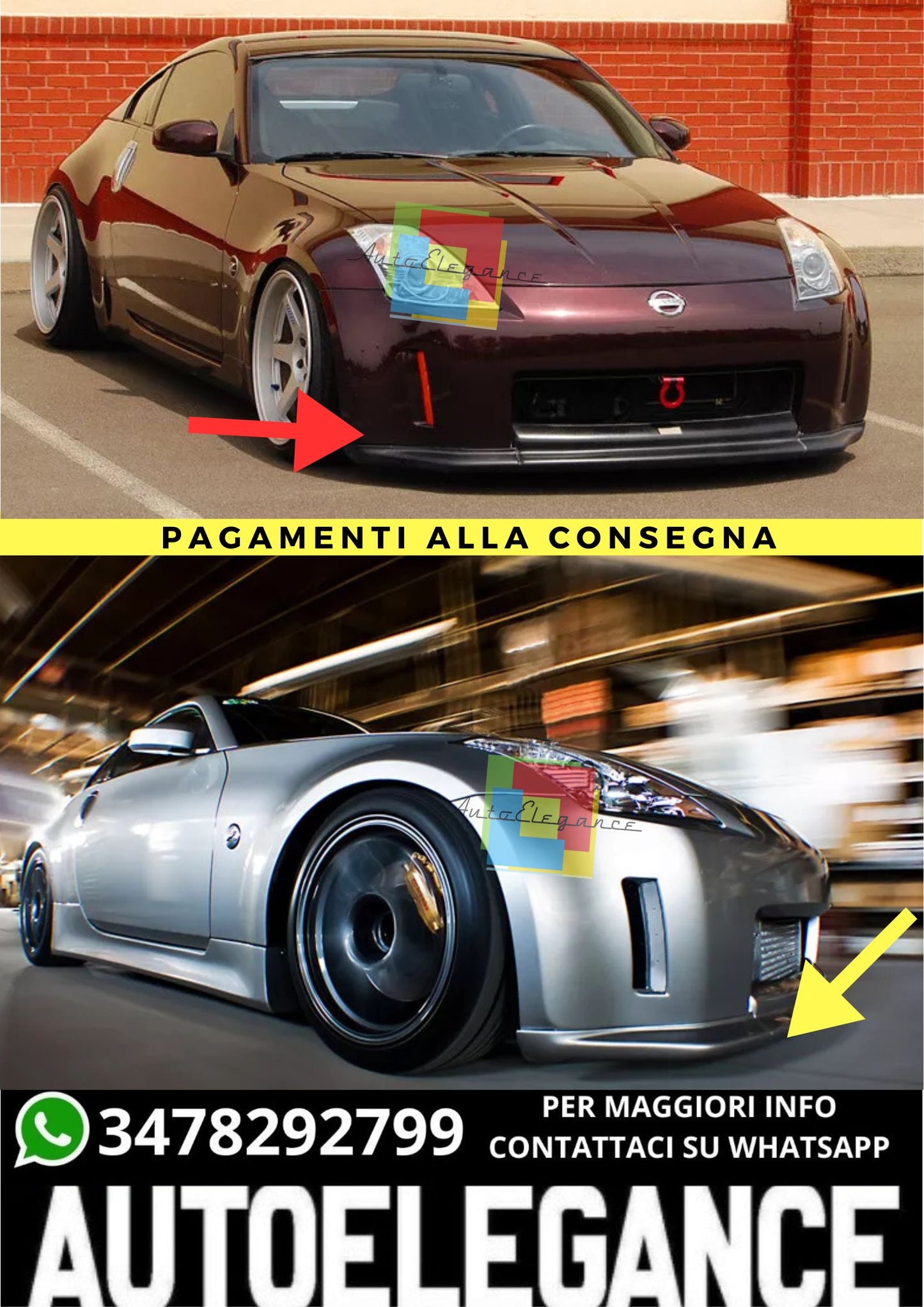 🔥SOTTOPARAURTI ANTERIORE  ADATTO PER NISSAN 350Z ( 2002-2006 )🔥