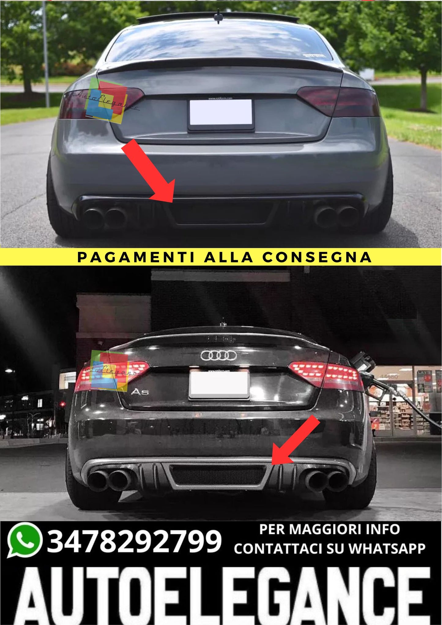 ❤️‍🔥DIFFUSORE ADATTO PER  AUDI A5 COUPE 2007-2011 ❤️‍🔥
