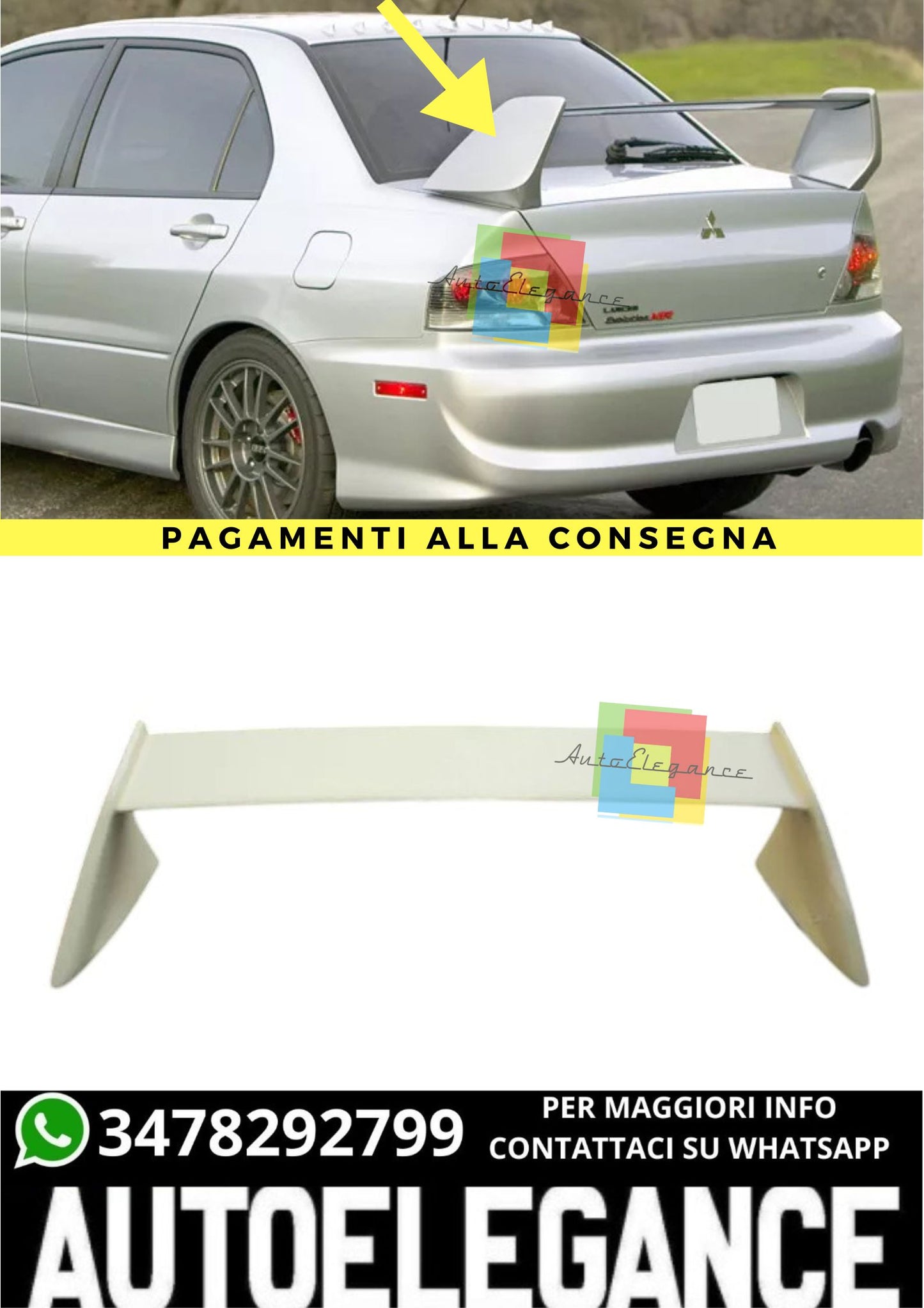 🔥SPOILER  ADATTO PER  MITSUBISHI LANCER 7 , 8 , 9🔥
