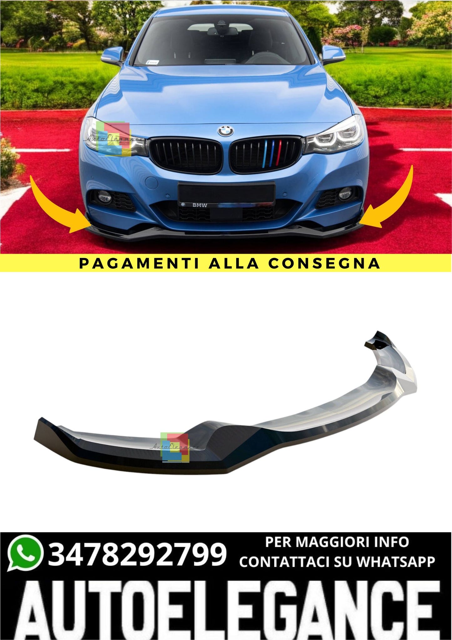 🔥Splitter Anteriore V.2 Adatto Per  BMW 3 GT M-Pack F34🔥