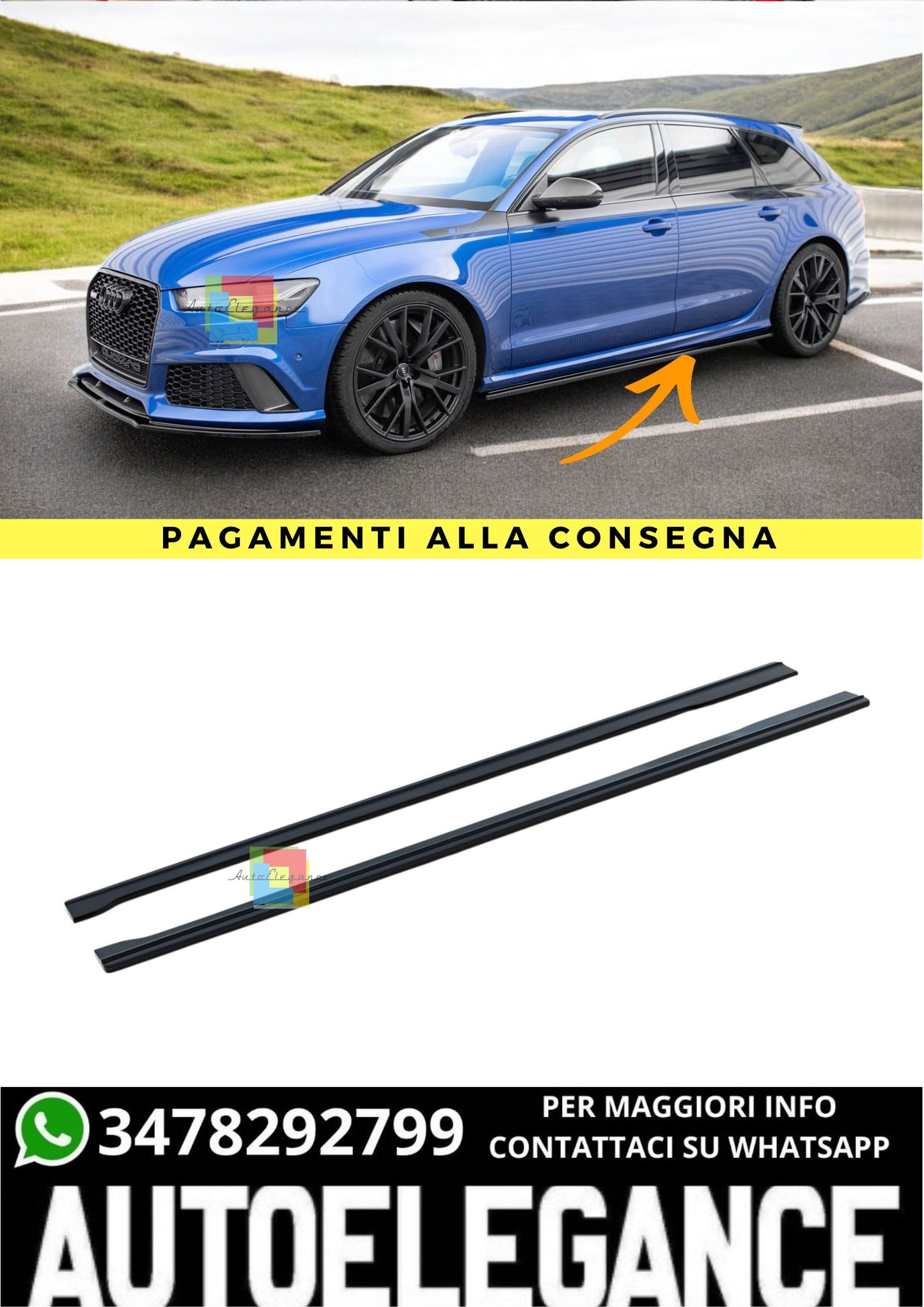 🔥Minigonne laterali V.1 Adatto Per Audi RS6 C7🔥