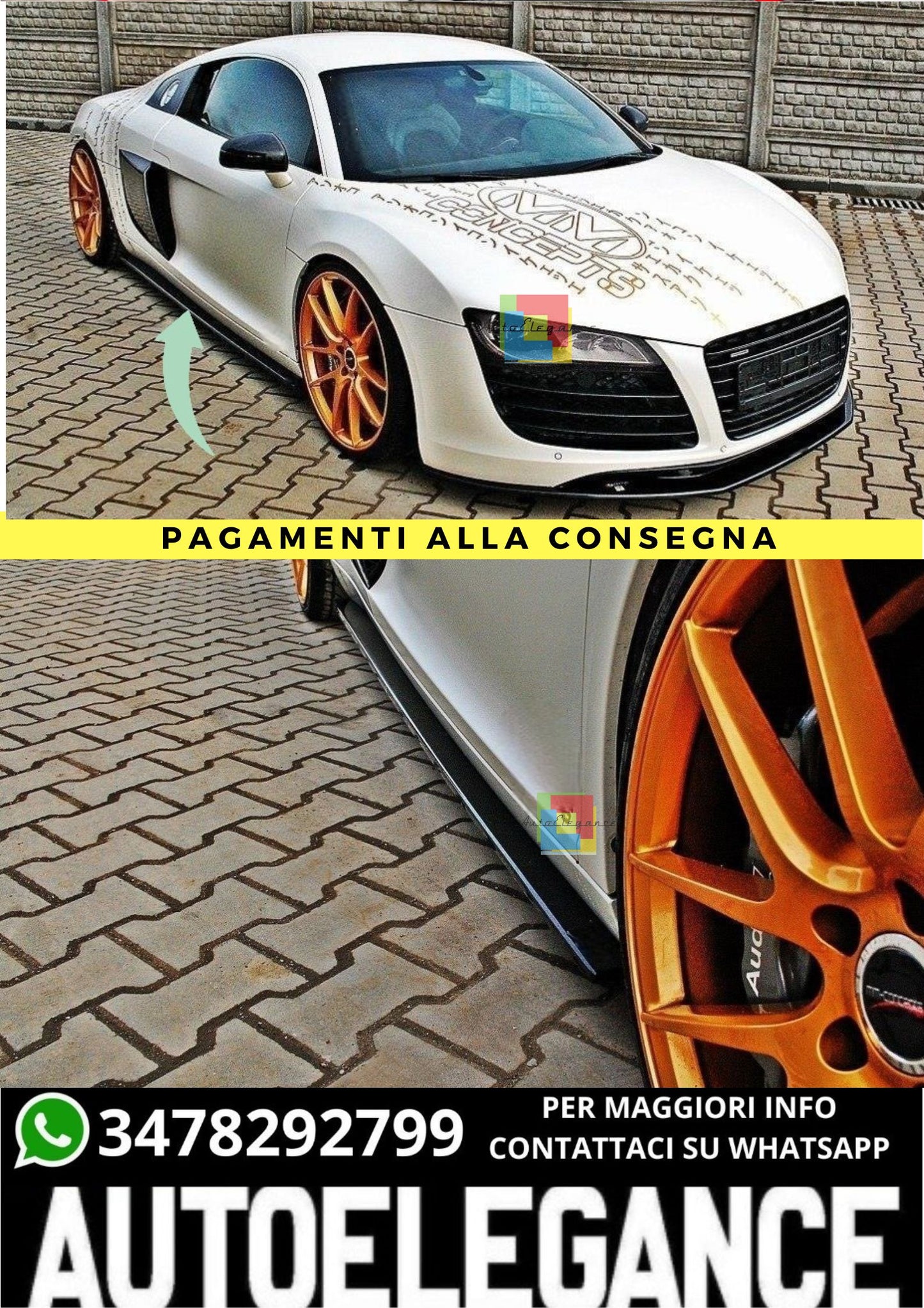 🔥Sottominigonne Laterali Adatto Per Audi R8 Mk.1🔥