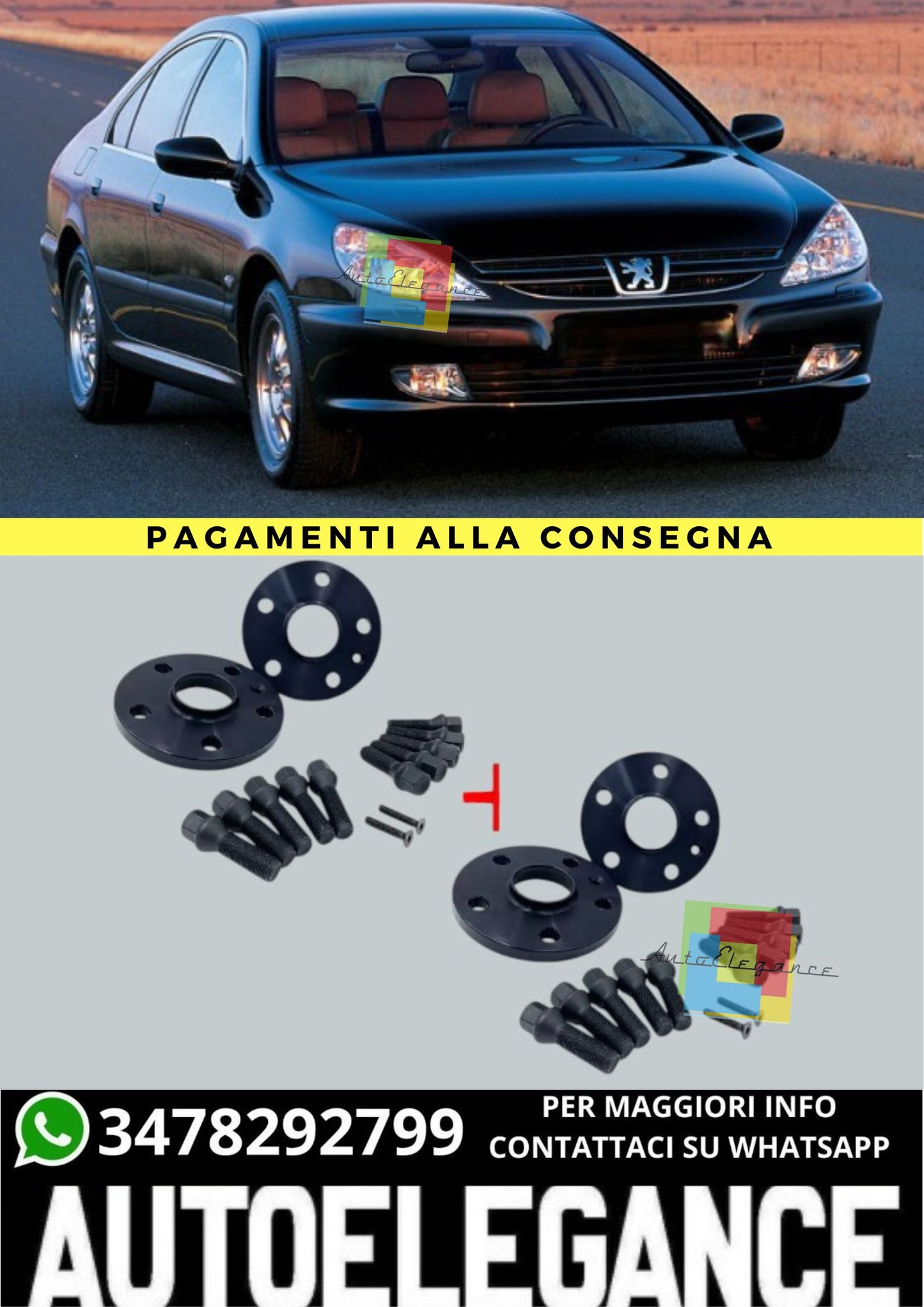🔥KIT 4 DISTANZIALI  16+20mm adatto per PEUGEOT 607 dal 2000 al 2011 5 fori🔥