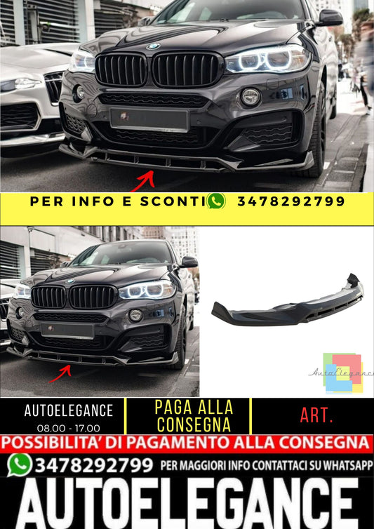 ✨Splitter anteriore V3 nero lucido ADATTO PER BMW X6 M Sport F16 2014-2019✨