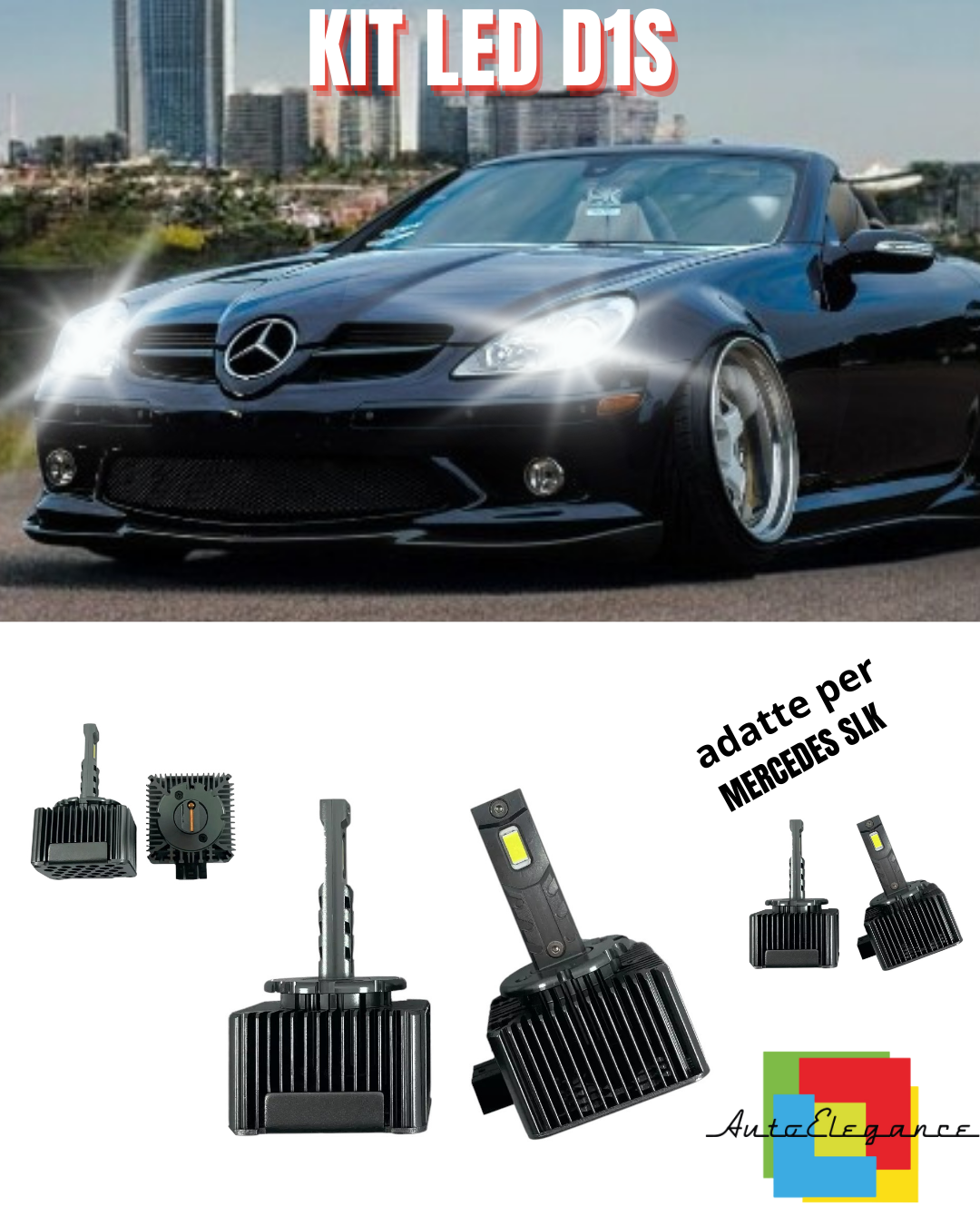 ⭐LAMPADE D1S LED 6000K DA XENON A LED MATRIX ADATTO PER MERCEDES SLK ⭐