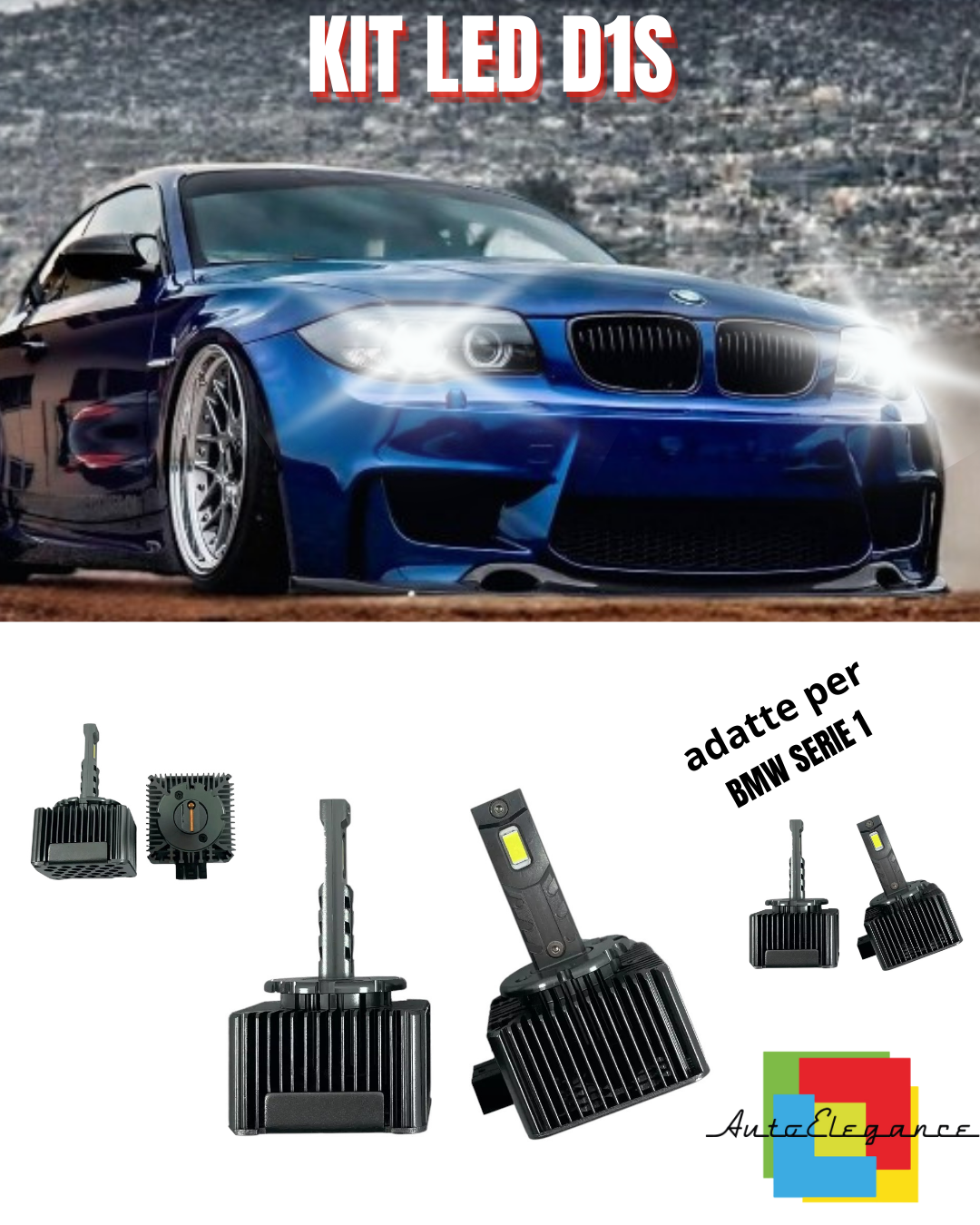 ⭐LAMPADE D1S LED 6000K DA XENON A LED MATRIX ADATTO PER BMW SERIE 1 ⭐