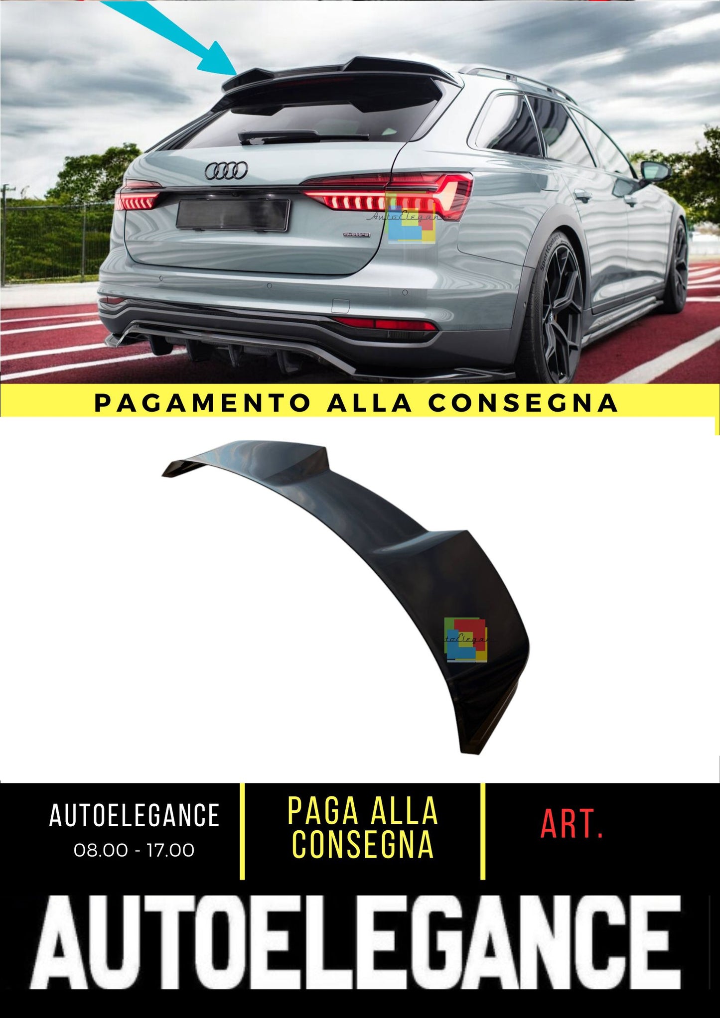 🤩Spoiler 3D Adatto Per Audi A6 Avant / A6 Allroa /A6 S-Line Avant/S6 Avant C8🤩