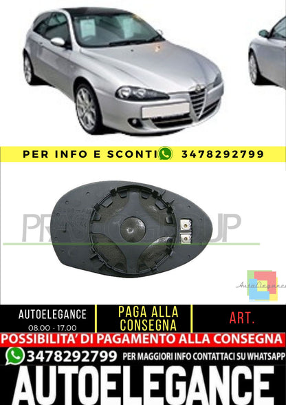 🔥AA3407503 PIASTRA SPECCHIO DESTRA-TERMICA CONVESSA PER ALFA ROMEO 147 04-10🔥