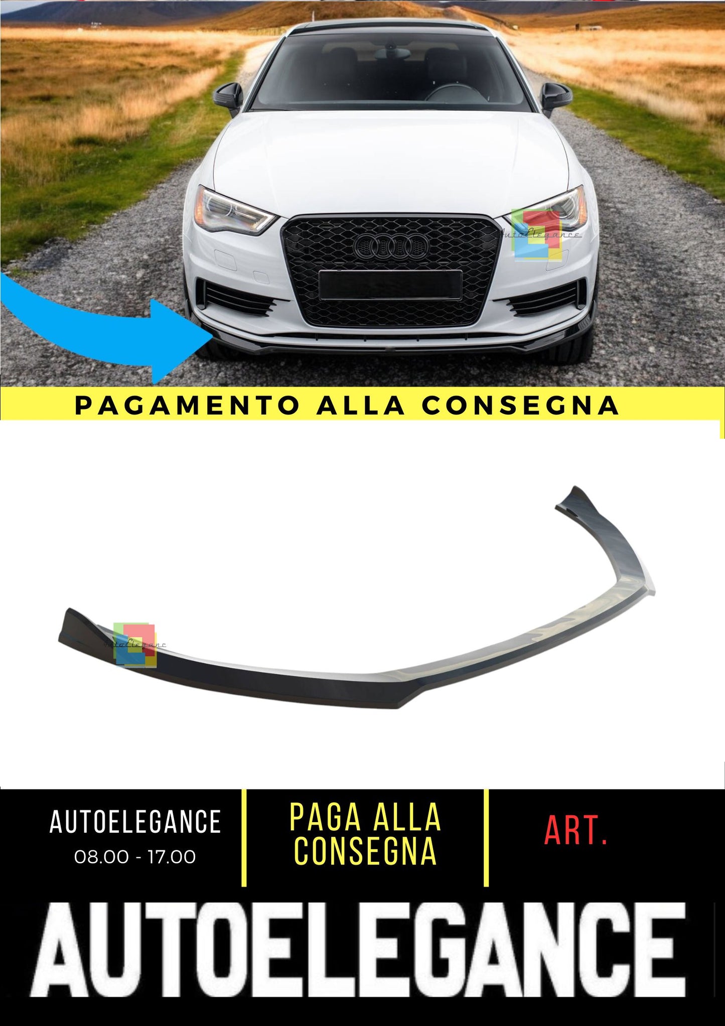 🌺Splitter Anteriore V.2 Audi A3 Berlina 8V🌺