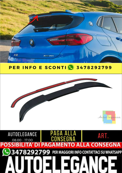 ✨SPOILER ALA AGGIUNTIVA Design Nero Lucido ABS Per BMW X2 F39 M Sport 2016+✨