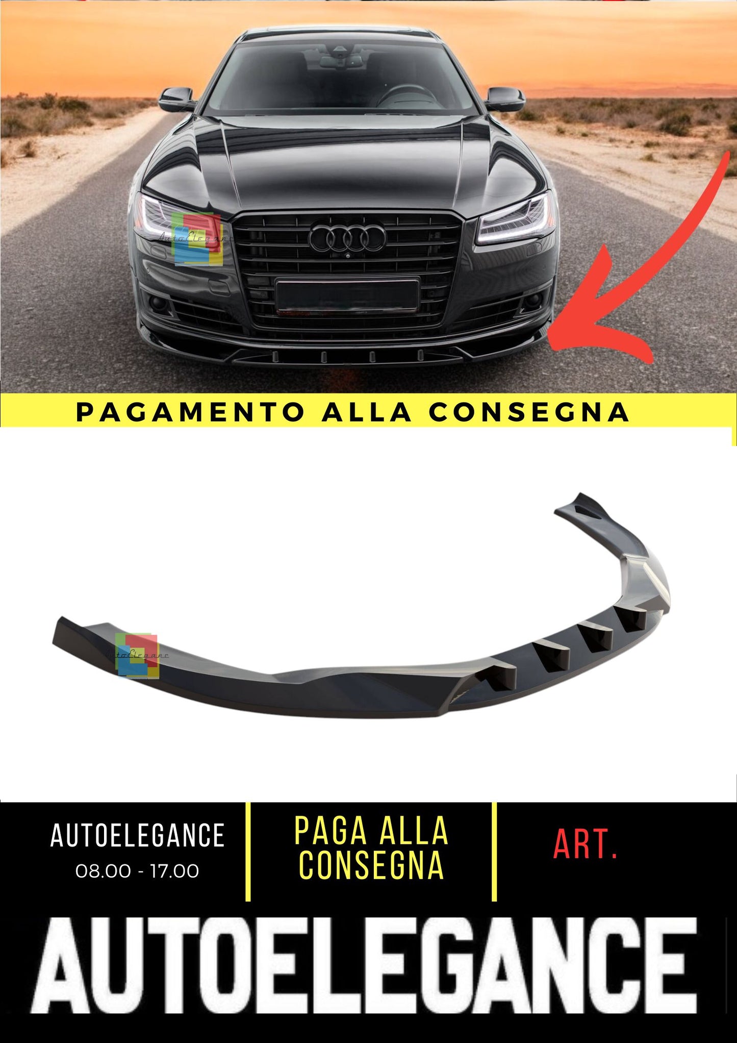 🌺Splitter anteriore adatto per Audi A8 D4 Facelift🌺