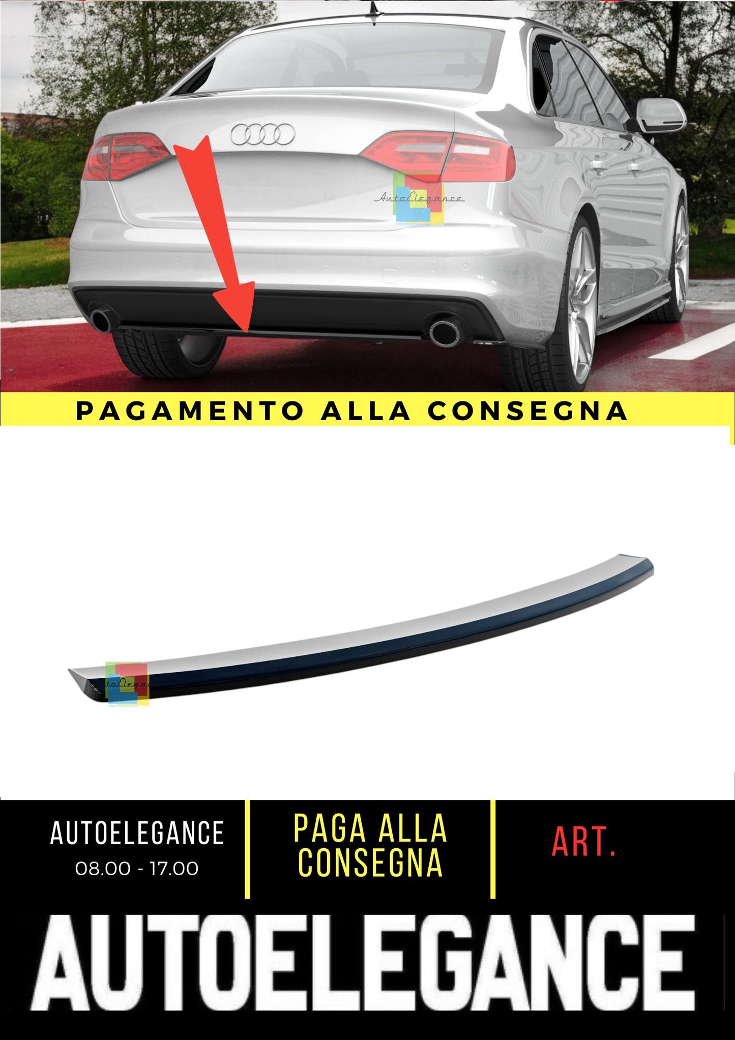 🌺Splitter posteriore adatto per Audi A4 S-Line B8 Facelift🌺