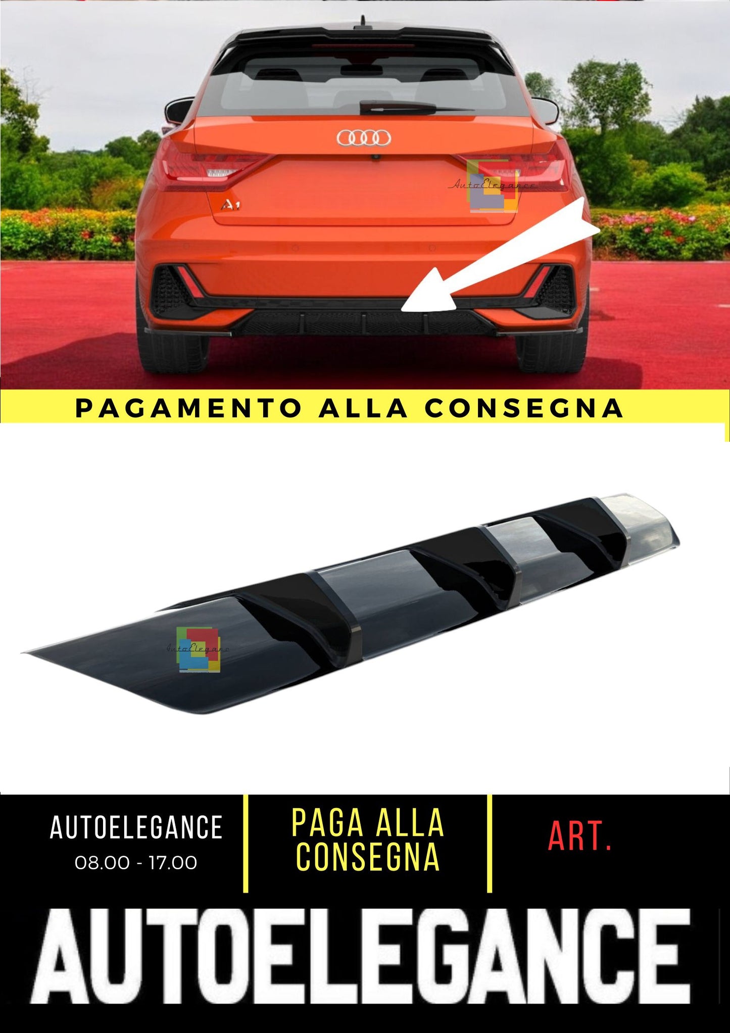 🌺Diffusore posteriore adatto per Audi A1 S-Line GB🌺