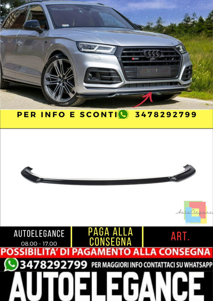 ✨SPLITTER ADATTO Per Audi SQ5/Q5 S-Line Mk2 Design Lucido Nero ABS 2017+✨