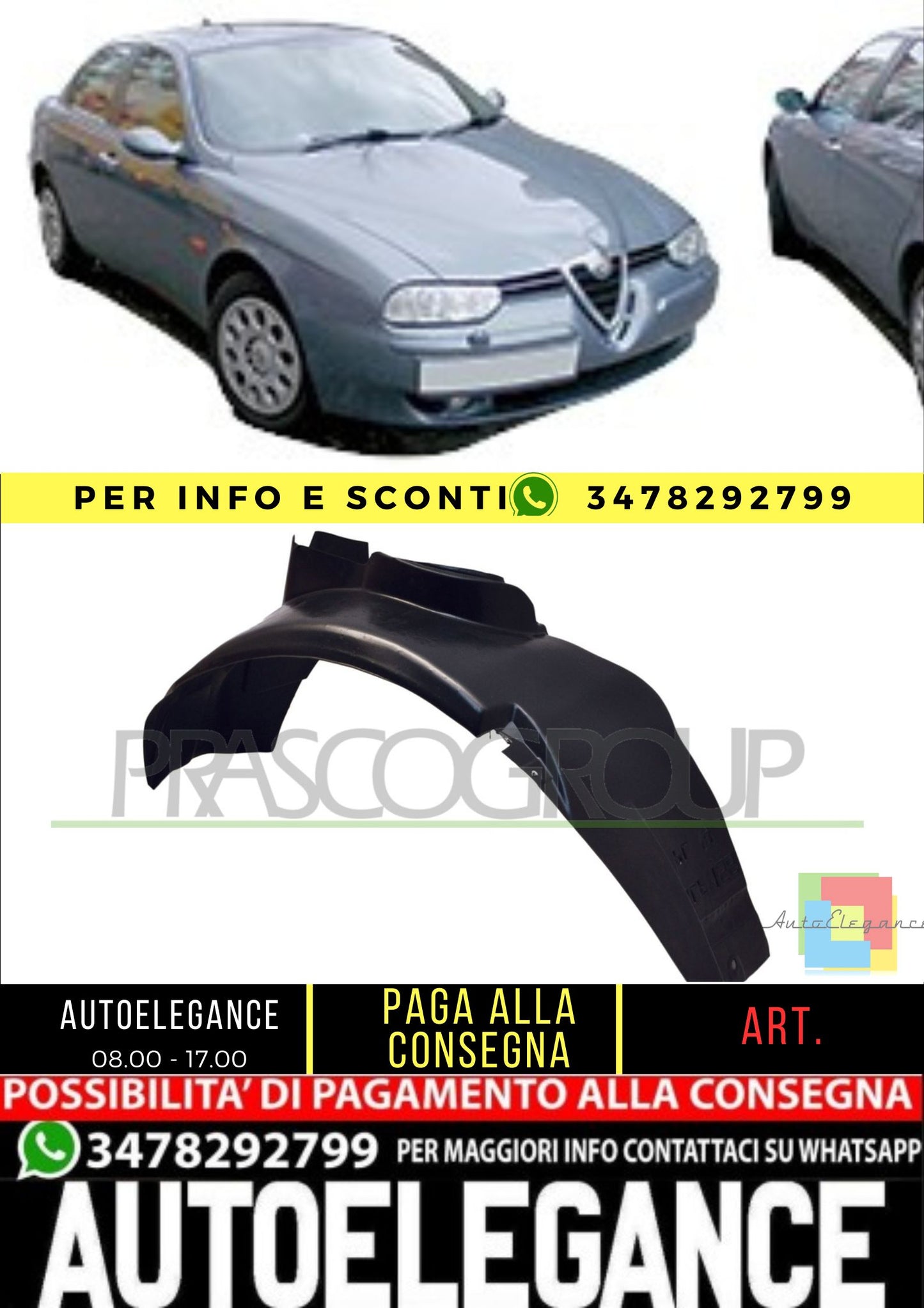 🔥AA0803603 PASSARUOTA ANTERIORE DESTRO PER ALFA ROMEO - 156  97-03🔥