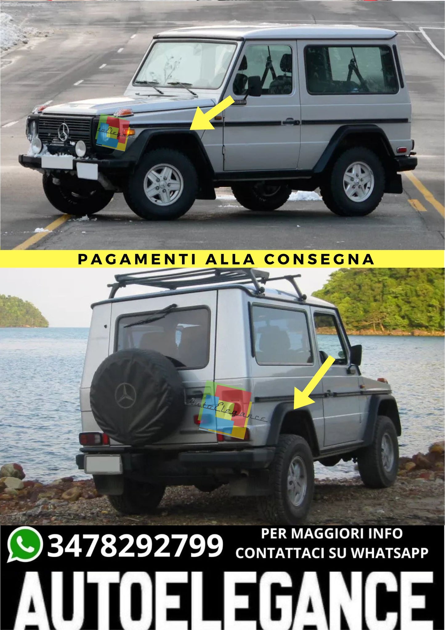 ❤️‍🔥KIT 4 PARAFANGHI ADATTO PER I MERCEDES CLASSE G ( W460 , W461 )❤️‍🔥
