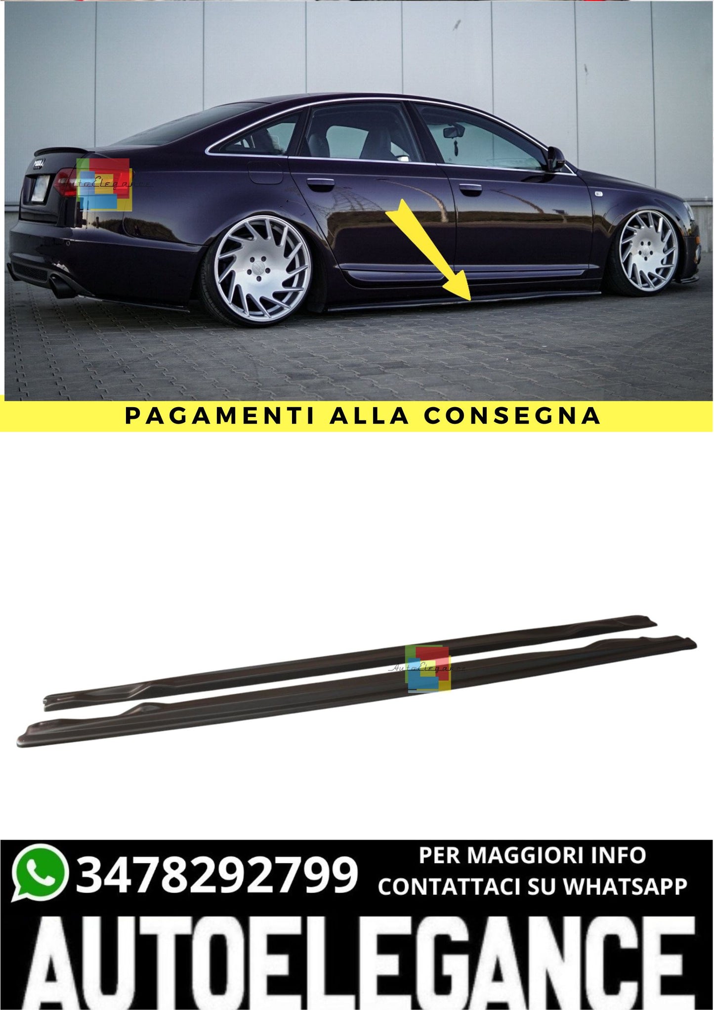 🔥 Sottominigonne Laterali Adatto Per Audi A6 S-Line C6 / C6 FL🔥
