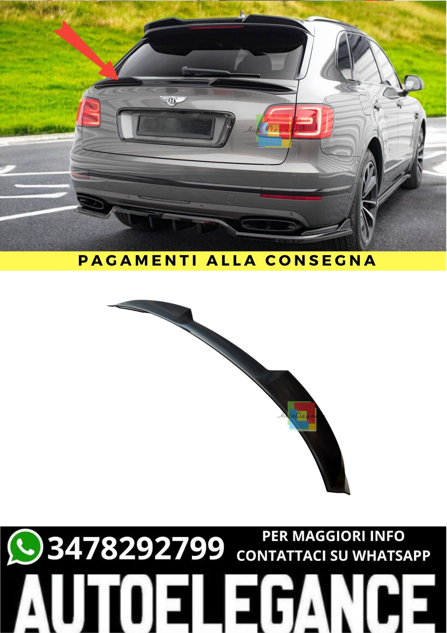 🔥Tappo Spoiler Inferiore 3D Adatto Per Bentley Bentayga Mk1🔥