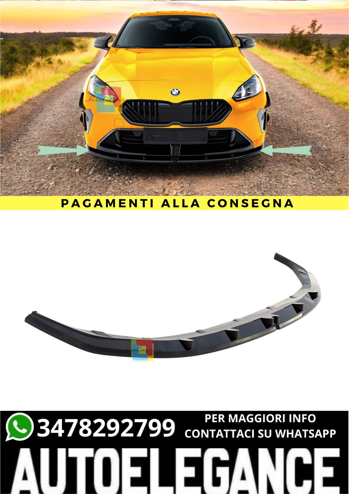 🔥Splitter Anteriore V.2 Adatto Per  BMW 1 M-Pack F70🔥