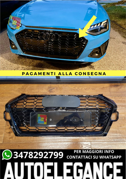 ❤️‍🔥GRIGLIA A4 B9 2020+ LOOK RS4 NERO LUCIDA❤️‍🔥