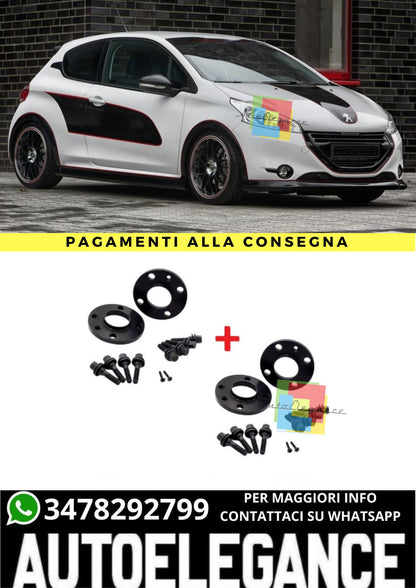 ⭐KIT 4 DISTANZIALI 16+20mm NERO ADATTO PER PEUGEOT 208 (CA - CC) dal 12 al 18⭐