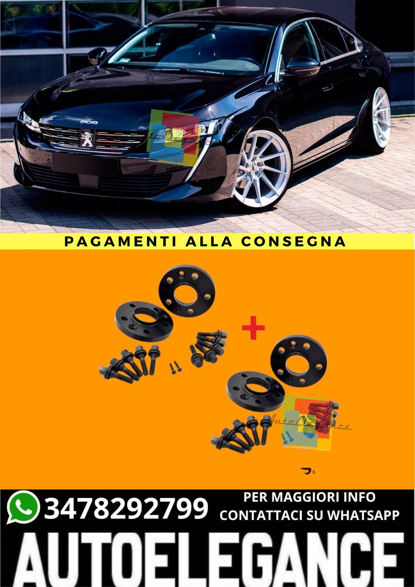 🔥KIT 4 DISTANZIALI  16+20mm adatto per PEUGEOT 508 I dal 10 al 18 5 fori🔥