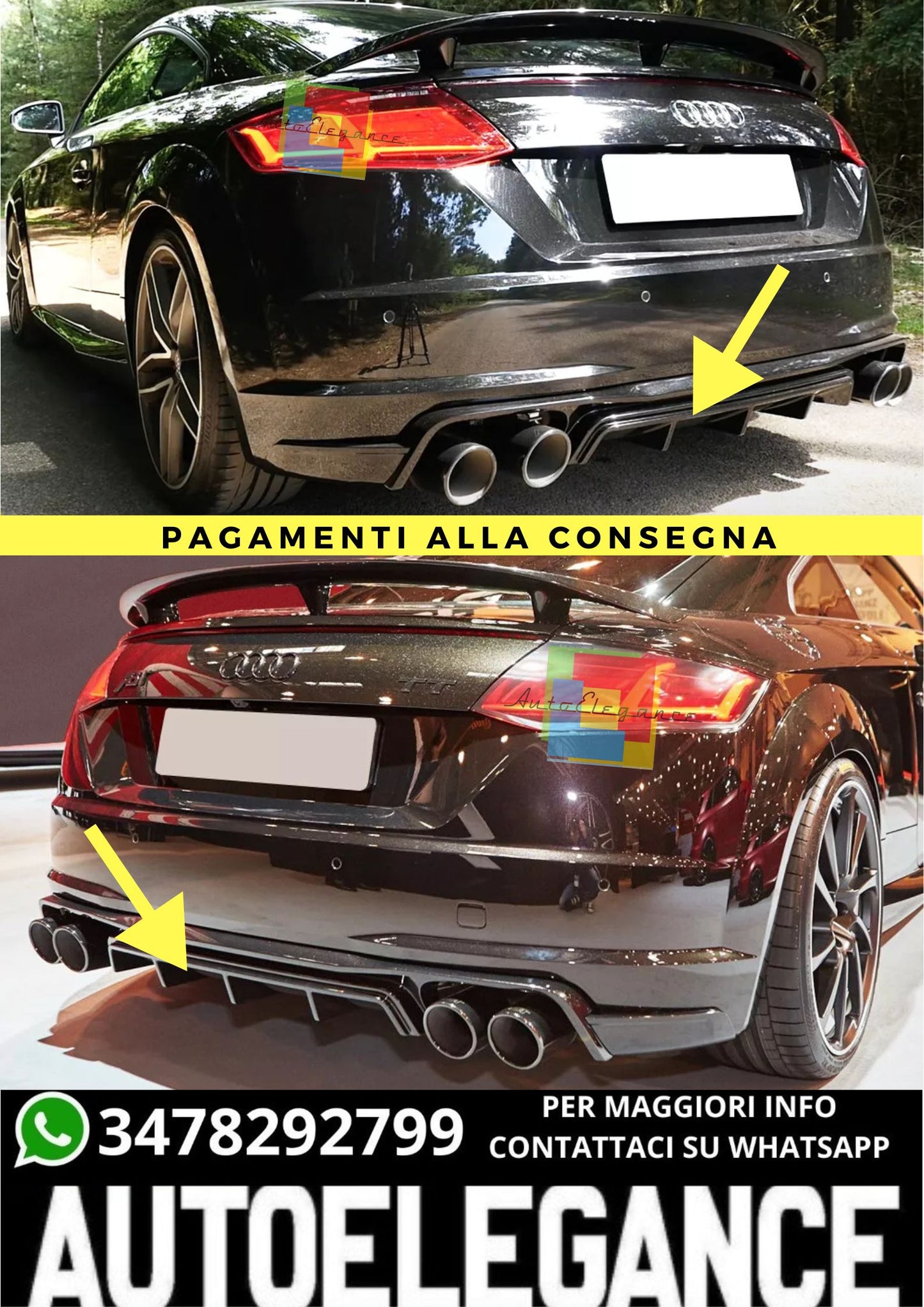 🔥DIFFUSORE  ADATTO PER  AUDI TT 8S S-LINE🔥