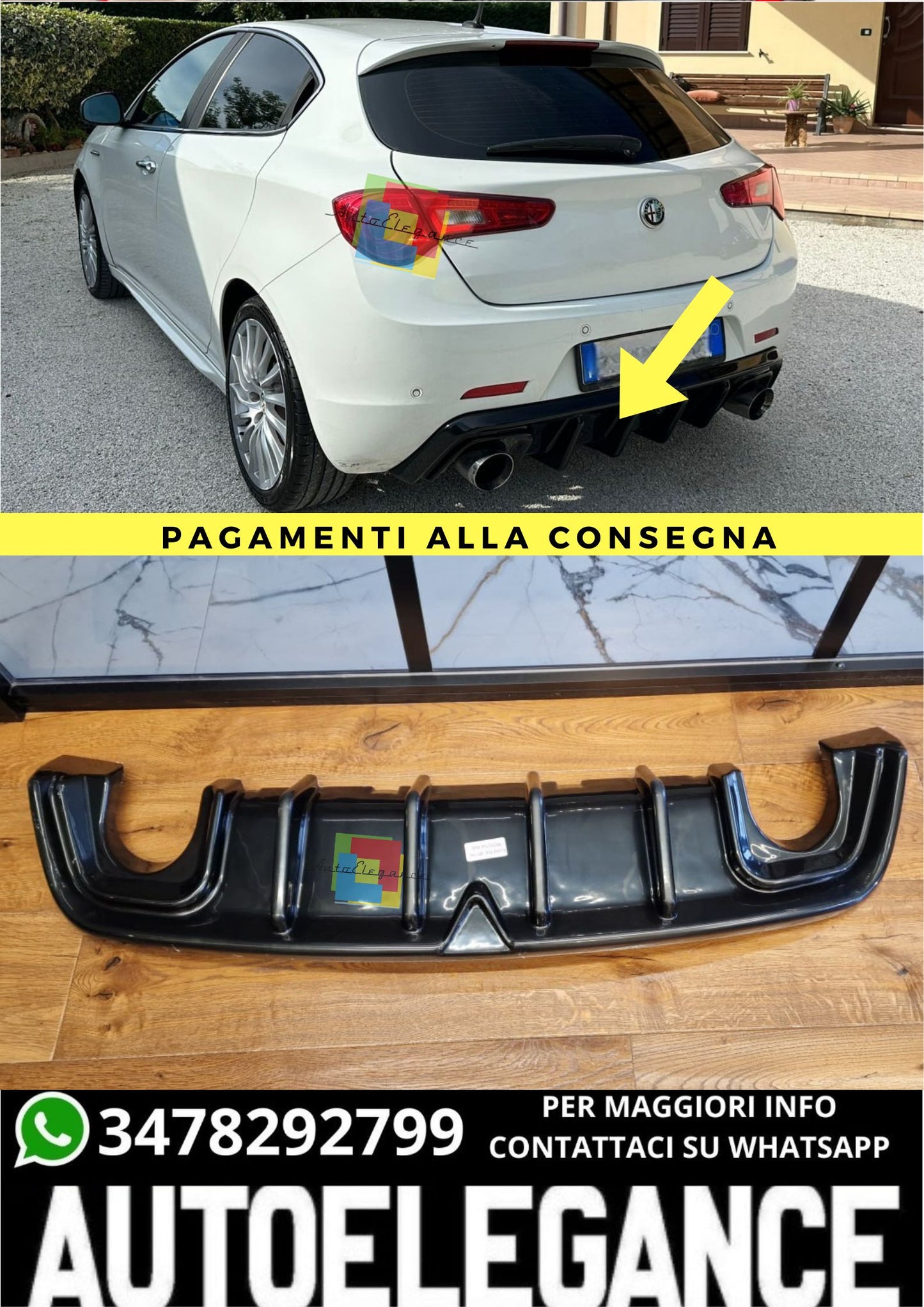 ❤️‍🔥DIFFUSORE GIULIETTA LOOK TUNING NERO LUCIDO❤️‍🔥