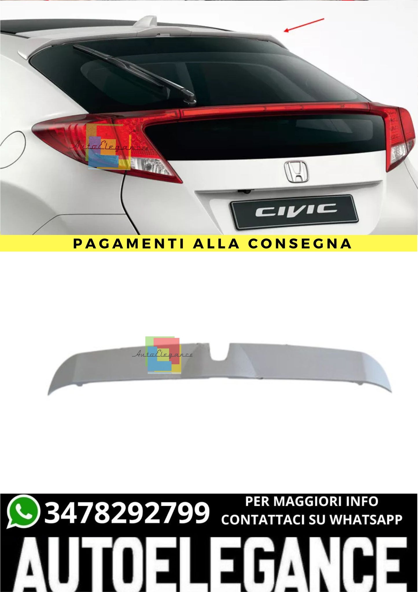 ❤️‍🔥SPOILER ADATTO PER HONDA CIVIC MK9 MK IX ❤️‍🔥