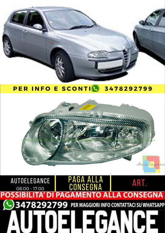 🔥AA3404906 PROIETTORE SINISTRO H7+H7+H1 PER ALFA ROMEO 147🔥