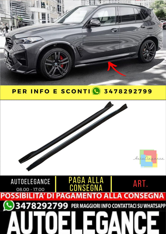 ✨MINIGONNE laterali  Design per BMW X5 M nero lucido ABS 2023+✨
