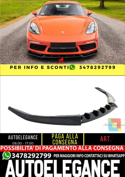 ✨Splitter Anteriore V1 per Porsche 718 Cayman 982c Nero Lucido ABS✨