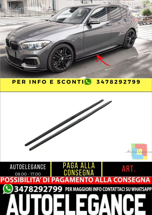 ✨Minigonne Laterali V2 Design Nero Lucido per Bmw 1 F20 /F21 M-Power FL✨