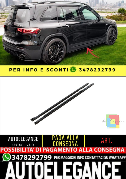 ✨MINIGONNE LATERALI nero lucido ABS per MERCEDES AMG GLB 35 X247 2019+✨