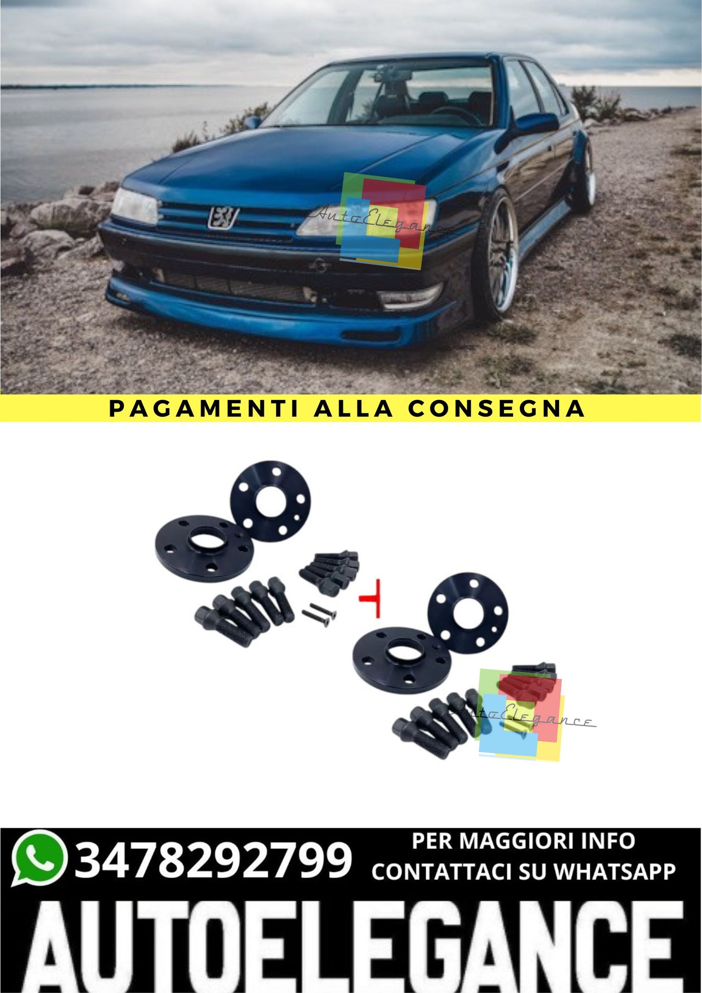 🔥KIT 4 DISTANZIALI  16+20mm adatto per PEUGEOT 605 dal 1989 al 1999 5 fori🔥