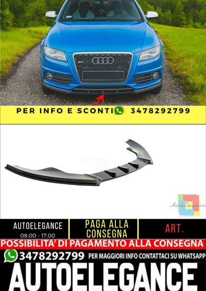 ✨Splitter anteriore design nero lucido ABS Per Audi S4 A4 S-Line B8✨