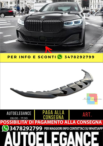✨SPLITTER anteriore V2 per BMW Serie 7 G11 lifting nero lucido ABS✨