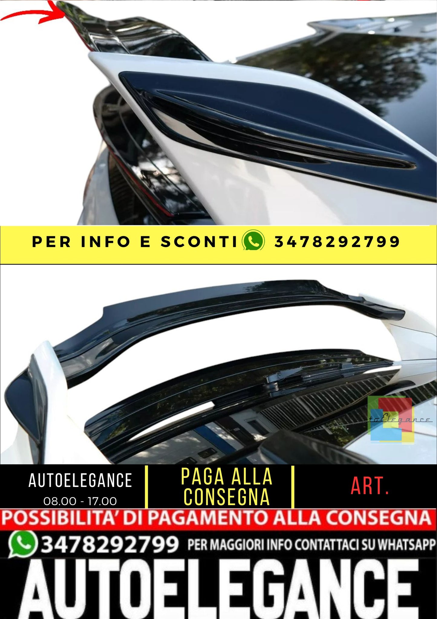 ✨SPOILER ADATTO Per Honda Civic Mk10 Type-R 2017+✨