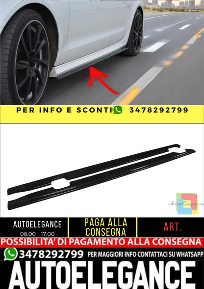✨Minigonne laterali design nero lucido ABS adatto per Audi A6 C7 S-Line FL ✨