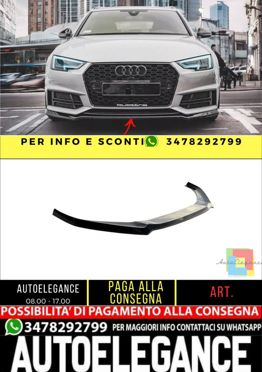 ✨Splitter anteriore V4 design lucido ABS ADATTO per Audi S4/A4 S-Line B9 15-19✨