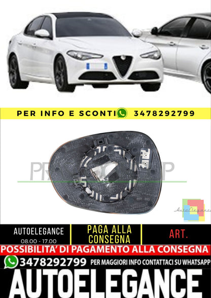 ✨AA0927513 PIASTRA SPECCHIO DESTRA-TERMICA-CONVESSAPER ALFA ROMEO GIULIA 15+✨