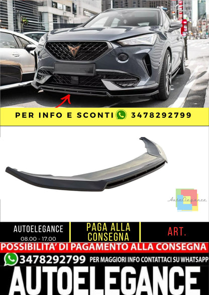 ✨Splitter anteriore V5 nero lucido ABS per Cupra Formentor 2020+✨