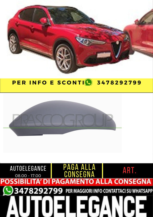 ✨AA7107414 CALOTTA RETROVISORE DESTRO-CON PRIMER PER ALFA ROMEO STELVIO 16+✨