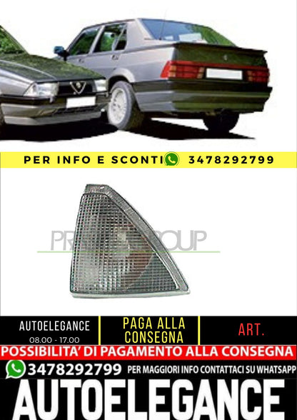 🔥AA0594014 FANALE ANTERIORE SINISTRO-BIANCO-CON PORTALAMPADA ALFA ROMEO 75 🔥
