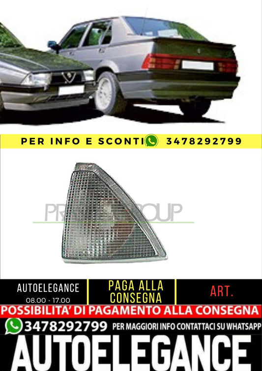 🔥AA0594014 FANALE ANTERIORE SINISTRO-BIANCO-CON PORTALAMPADA ALFA ROMEO 75 🔥