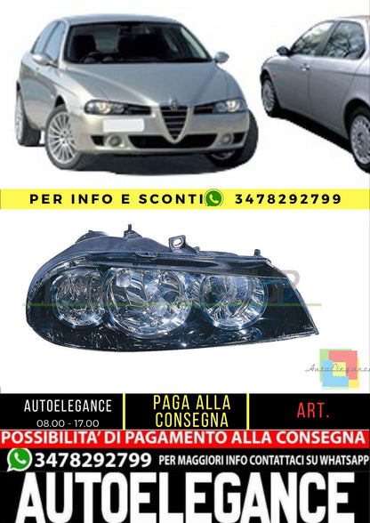 🔥AA0824903 PROIETTORE DESTRO H1+H7-ELETTRICO PER ALFA ROMEO - 156 2003-2005🔥